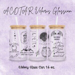 ACOTAR Velaris 16oz Frosted Glass - for lovers of A Court of Thorns and Roses